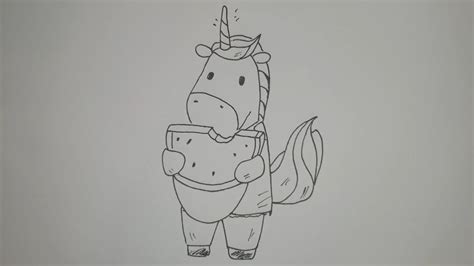 Kako Nacrtati Jednoroga Sa Lubenicom How To Draw A Cartoon Unicorn