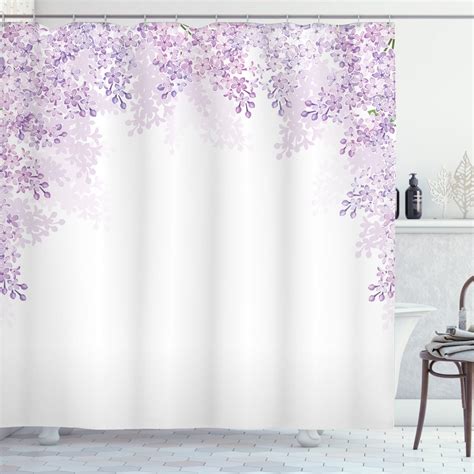 Flower Shower Curtain Framing Lilac Flowers In Blossom Vernal Season