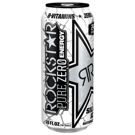 Rockstar Pure Zero Silver Ice Natural Flavor Energy Drink 16 Fl Oz