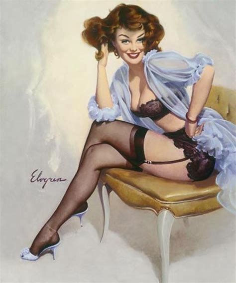 Elvgren Well Seated Pin Up Sheer See Through By