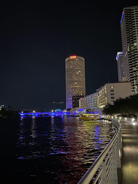Tampa Riverwalk At Night Rtampa