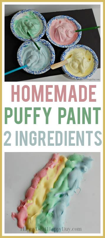 Homemade Puffy Paint Just 2 Ingredients Happy Deal Happy Day