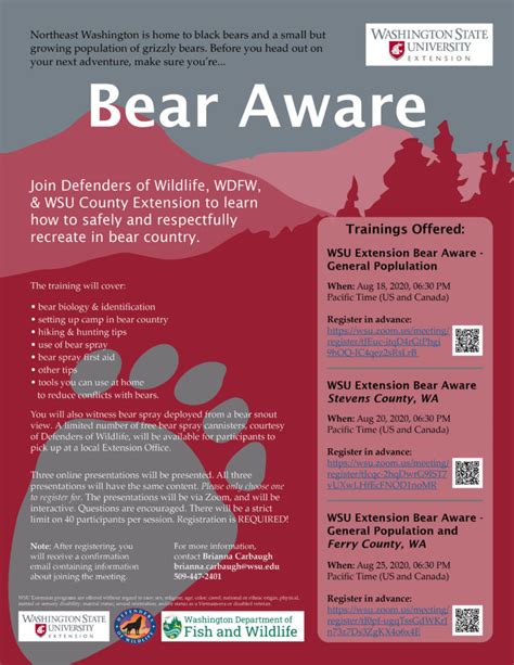Bear Aware Pend Oreille County Washington State University