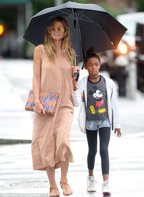 Heidi Klum Looks Effortlessly Chic In Nude Dress As She Spends Quality Time With Daughter Lou In