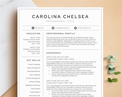 Resume Template Etsy