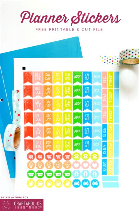 Download Craftaholics Anonymous® | Free Planner Stickers Printable ...