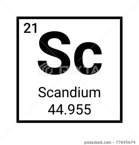 Scandium Metal Element Symbol Icon Periodic Stock Illustration PIXTA