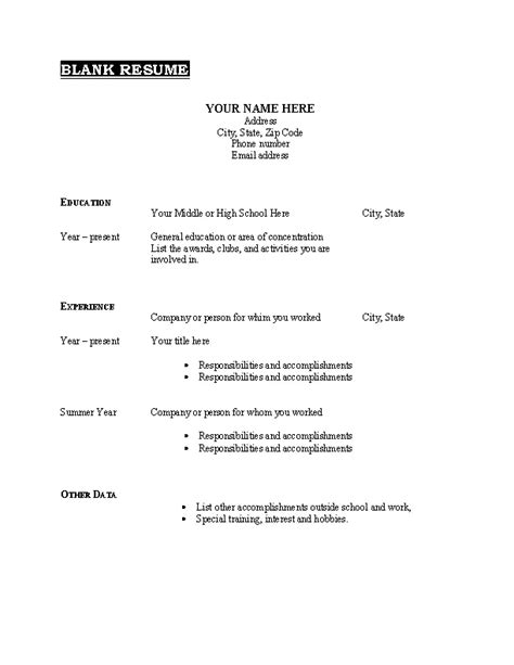 Printable Fillable Blank Resume Template Free Printab Vrogue Co