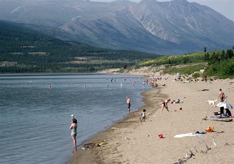 The Main Beach Of Lake Bennett Yukon