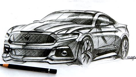 Ford Mustang Pencil Sketch Mustang Drawing Drawing Sketches Pencil