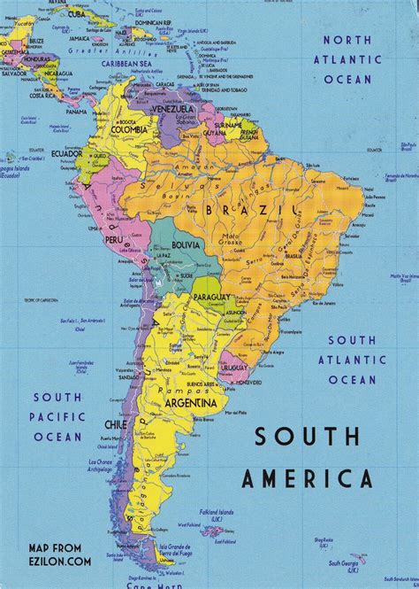 Jazz Stamps Postcard 22 South America Mapcard South America Map