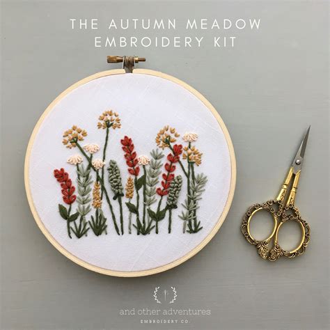 Hand Embroidery Kit Autumn Meadow And Other Adventures Embroidery Co