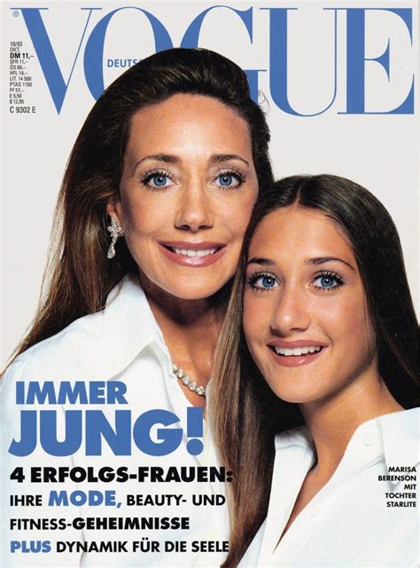 Marisa Berenson And Starlite Vogue Germany October1993 Cover Vogue