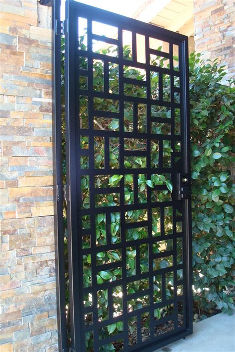 This great gate features tiny metal motorcycles. CONTEMPORARY METAL GATE OUTDOOR PEDESTRIAN WALK WROUGHT ...
