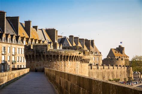 Fortified Walls And City Of Saint Malo Brittany France Stock Image