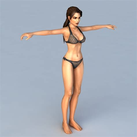 woman with black bikini 3d model 3ds max files free download cadnav