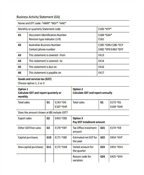 Statement Of Activities Template