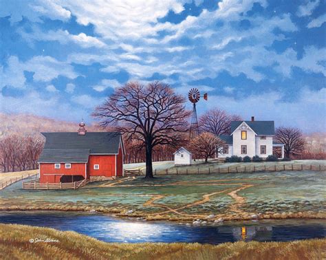 Night Lights John Sloane Farm Art Farm Paintings Country Art