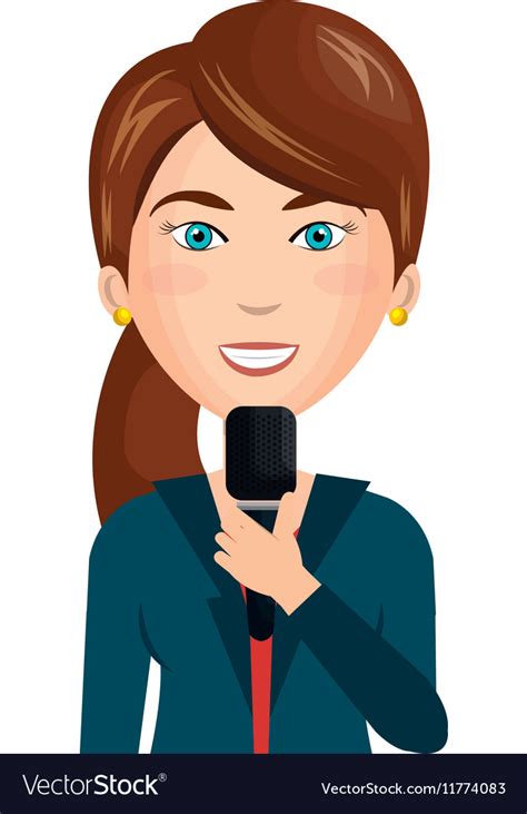 Breaking News Reporter Character Royalty Free Vector Image