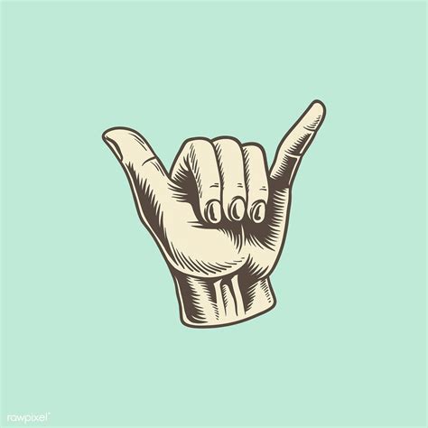 Illustration Of Rock And Roll Hand Sign Premium Image By