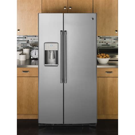 ge czs22mskss cafe 22 1 cu ft stainless steel counter depth side by side refrigerator