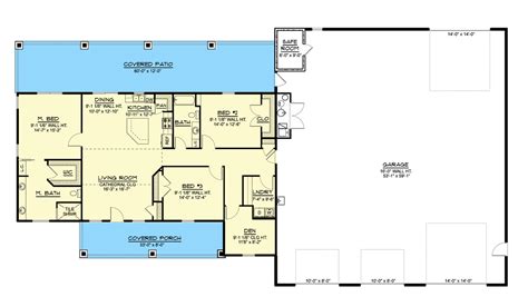 3 Bed Barndominium With Oversized Garage 135085gra Architectural