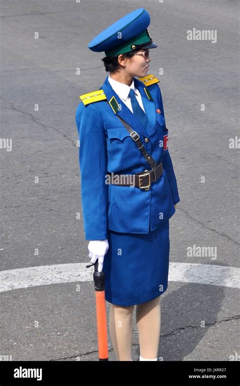 Traffic Policewoman In Pyongyang North Korea Stock Photo Alamy