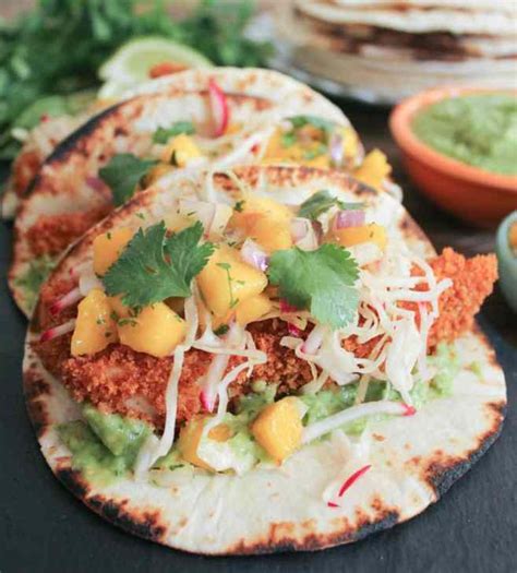 Add the fish and cook for 3 minutes per side or until the fish flakes easily when tested with a fork. Crispy Fish Tacos with Mango Salsa and Avocado Salsa Verde ...