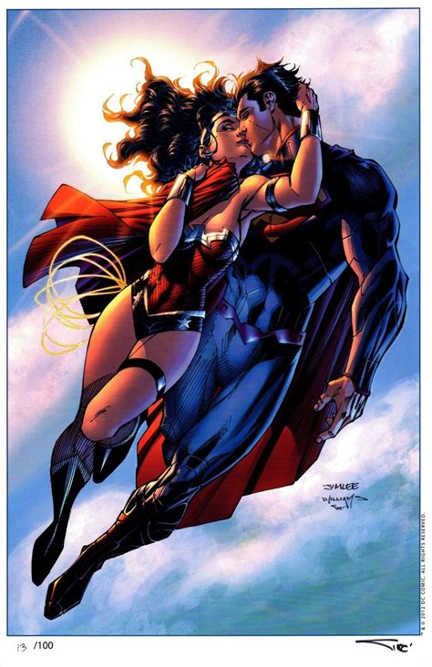 Wonder Woman And Superman By Jim Lee Comic Book Couples Pinterest