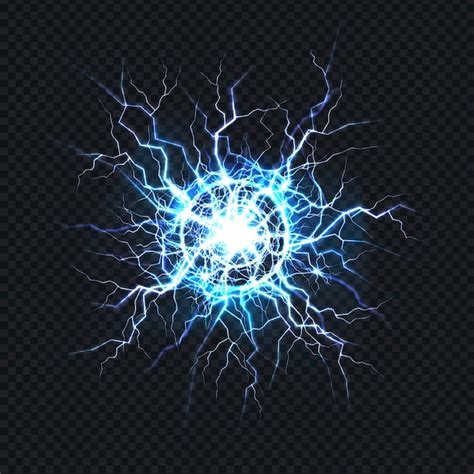 Free Vector Powerful Electrical Discharge Lightning Strike Impact