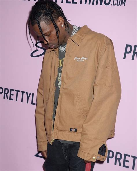 Spotted Travis Scott In Pizza Boys Jacket Balenciaga Jeans And Nike