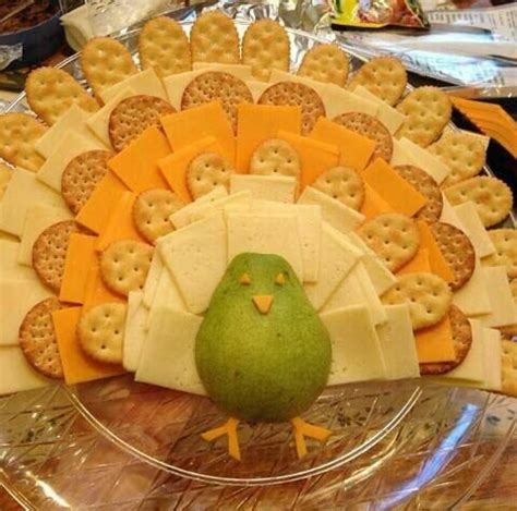 Cheese Cracker Turkey Platter Thanksgiving Snacks Thanksgiving
