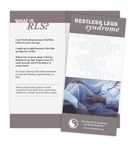 Restless Legs Syndrome Patient Education Brochures 50 Brochures American Academy Of Sleep