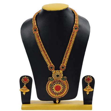 Buy Gold Plated Kemp Stone Long Haram Online ₹3625 From Shopclues