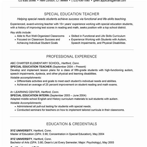 45 Special Education Resume Sample That You Should Know