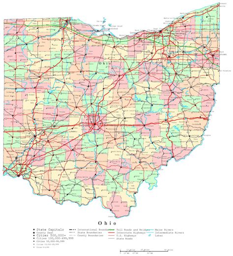 Ohio Printable Map Intended For State Of Ohio Map Showing Counties 
