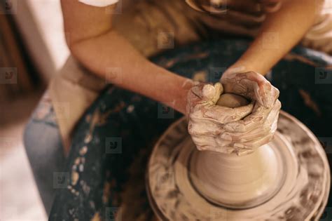 Potter Moulding Clay On Pottery Wheel Stock Photo 133009 Youworkforthem