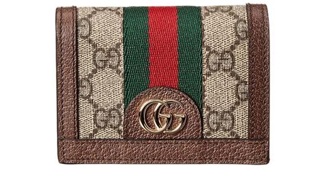 Gucci Ophidia Gg Supreme Canvas And Leather Card Case Lyst Canada