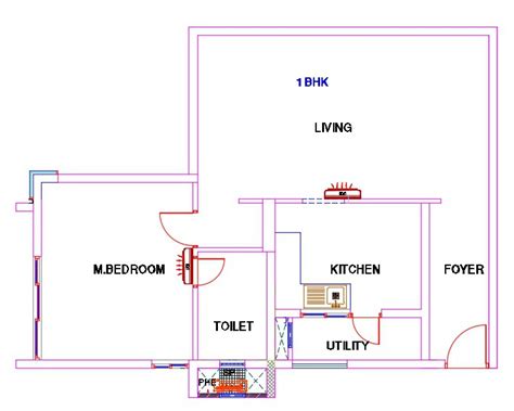 The eat in kitchen features an electric stove refrigerator and breakfast bar. What is 1 BHK, 2 BHK & 3 BHK (0.5 BHK) in a Flat layout ...