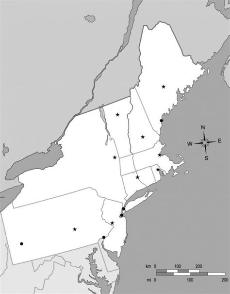 Outline Map Northeast States Printable Map