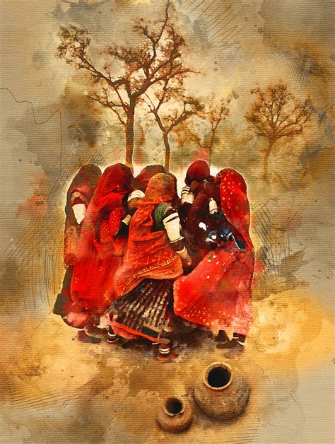 Rajasthani Women Painting By Vishal Gurjar Fine Art America