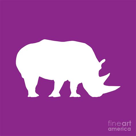 Rhino In Purple And White Digital Art By Jackie Farnsworth Pixels