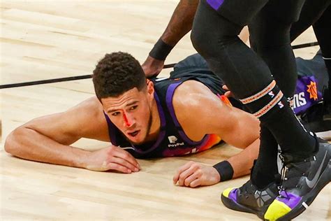 Twitter Users Amazed At Devin Booker Playing After Busting His Nose In Game Breaking News