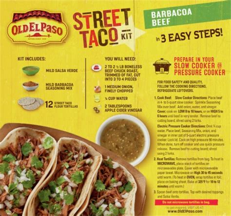Old El Paso Barbacoa Beef Street Taco Kit GroceriesAhead