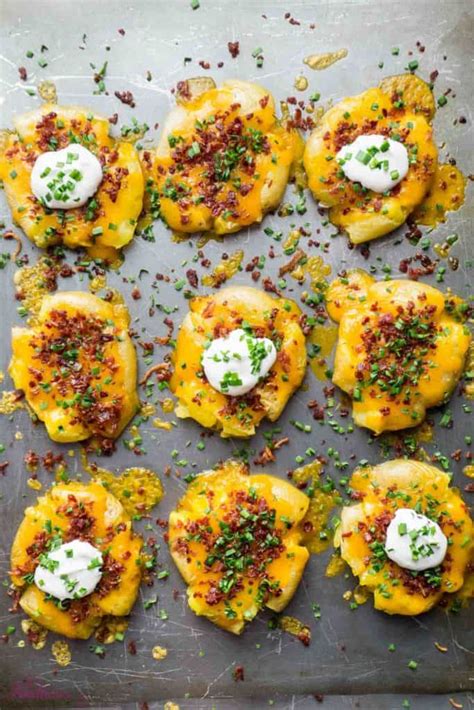 Add red potatoes, and boil for 15 minutes, or until they are fork tender. Loaded Smashed Potatoes | Foodtasia