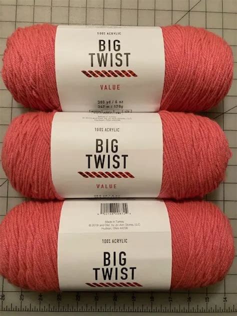 Big Twist Value Yarn~lots Of 3 Of 1 Color~6oz380 Yards~4 Med Worsted Acrylic 1850 Picclick