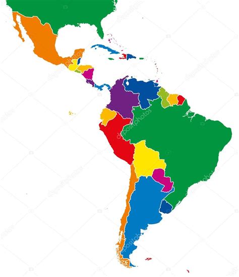 Am Rica Latina Solo Estados Mapa A Todo Color Archivo Im Genes