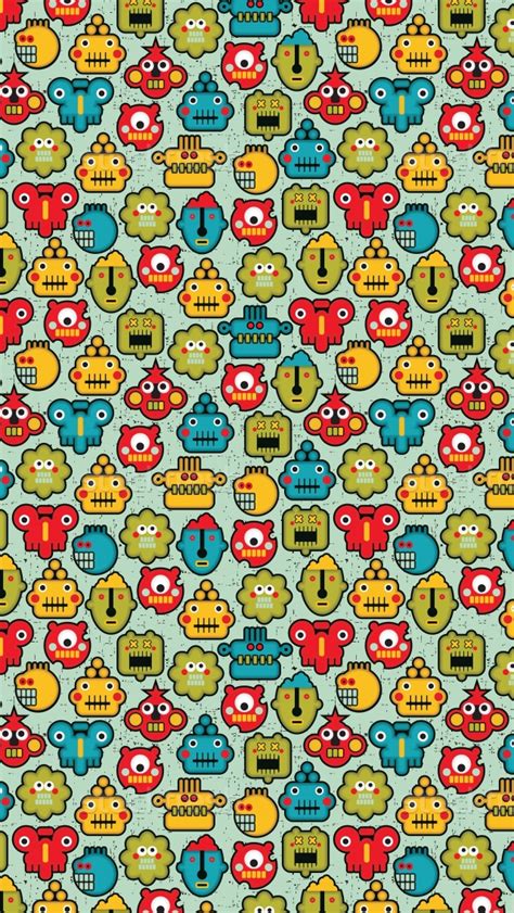 12 Cute Monsters Pattern Wallpapers For Iphone 55s And
