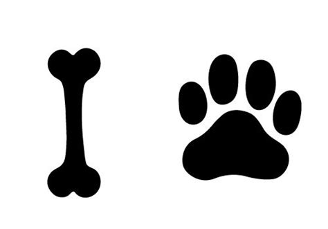 Free Dog Bone And Paw Vector Silhouette Svg And Print And Cuts Pin