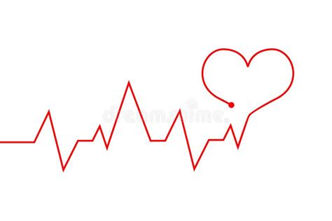Ligne De Battement De Coeur Cardiogramme Rouge Comme Symbole De La Vie